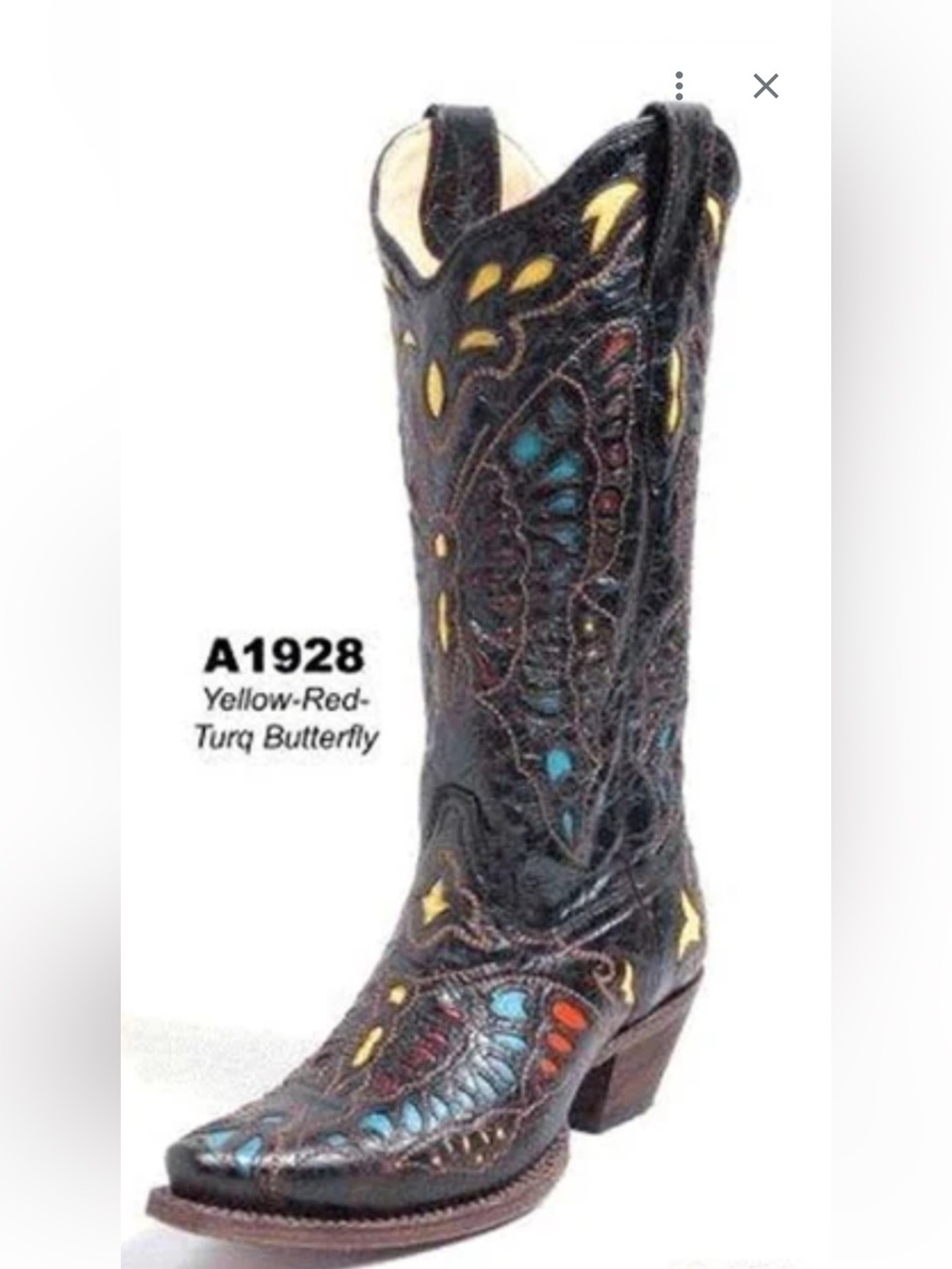 CORRAL Vintage Butterfly Boots leather cowboy cowgirl size 6 M